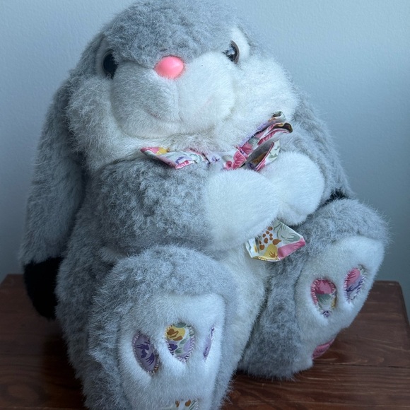 People Pals Bunny Plush Vintage Aurora Floral Spring Easter Stuffed Animal 13" - Picture 16 of 16